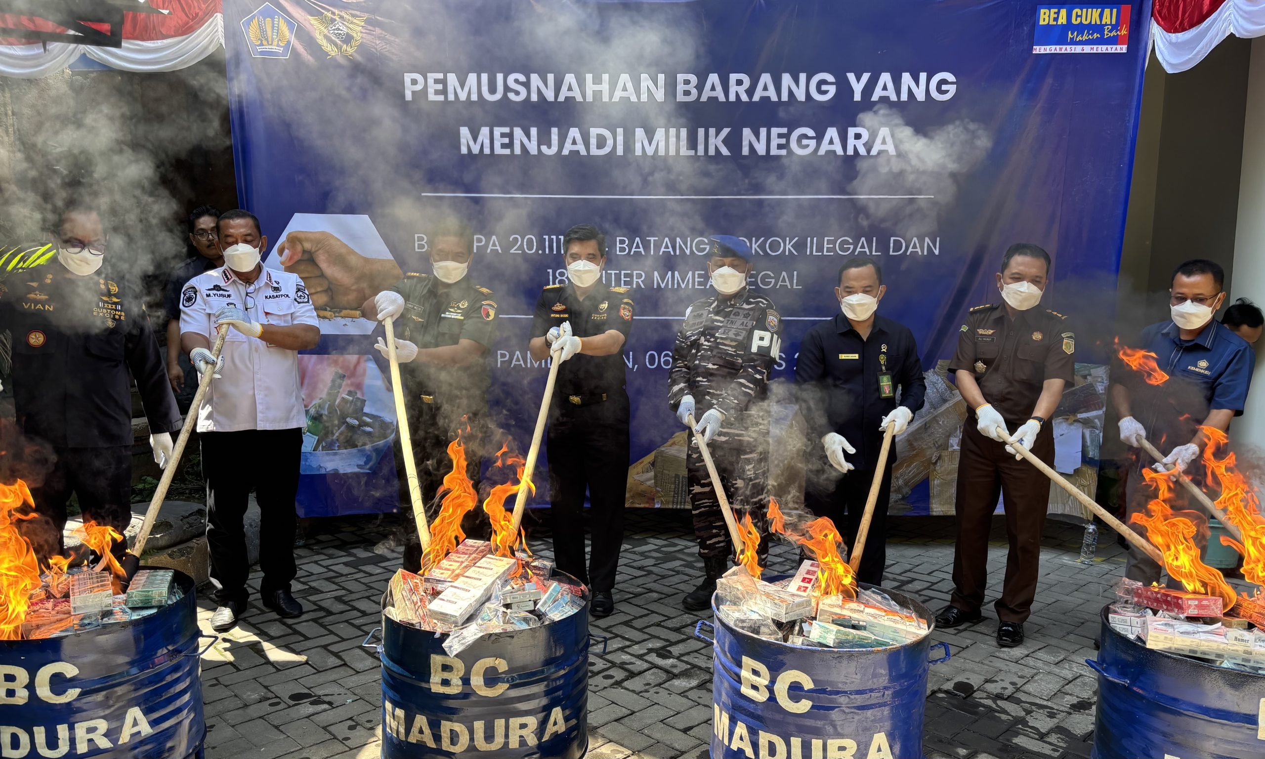 Bea Cukai Madura Musnahkan 20 Juta Batang Rokok: Pelaku Bisa Bayar Denda